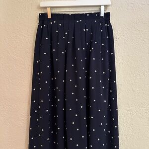 J. Crew Dark Blue Polka Dot A-Line Skirt